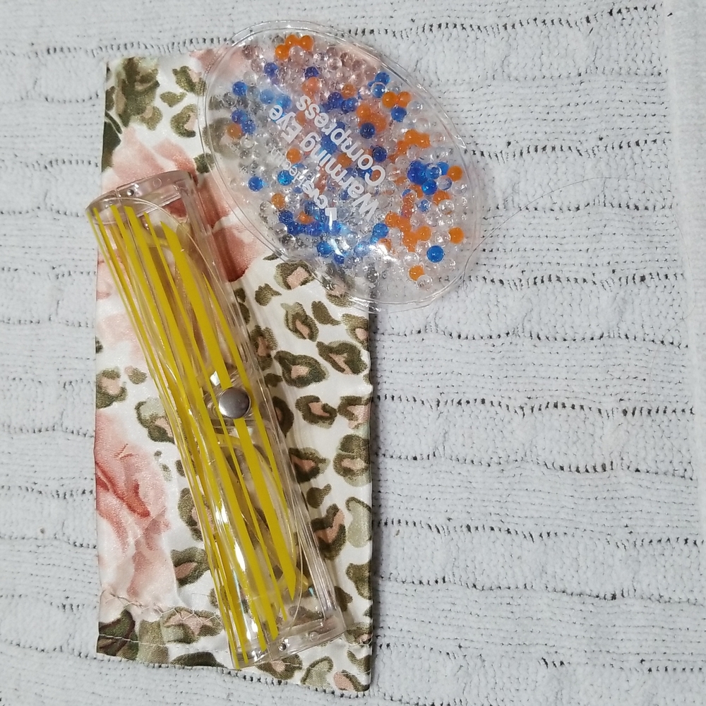 Eye Wear Lot- 2.5 Strength Glasses,  Eye Compress,  Floral/Leopard Cover